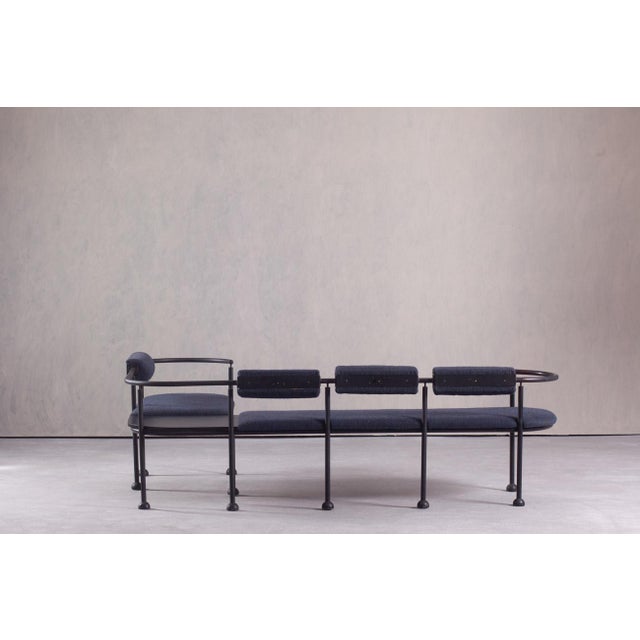 1990s Vintage Steel and Fabric Bench, Italy, 1990s For Sale - Image 5 of 16