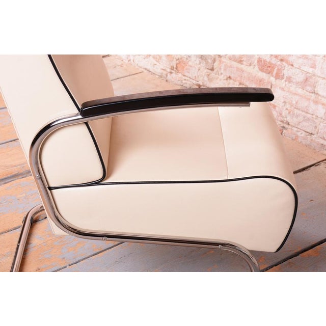 Bauhaus Armchair FN24 in Chrome and Leather attributed to Mücke-Melder, Czech, 1930s For Sale - Image 4 of 16