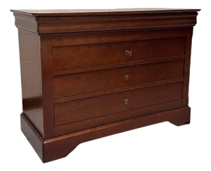 Vintage Grange Louis Philippe Three Drawer Cherry Commode / Chest of Drawers