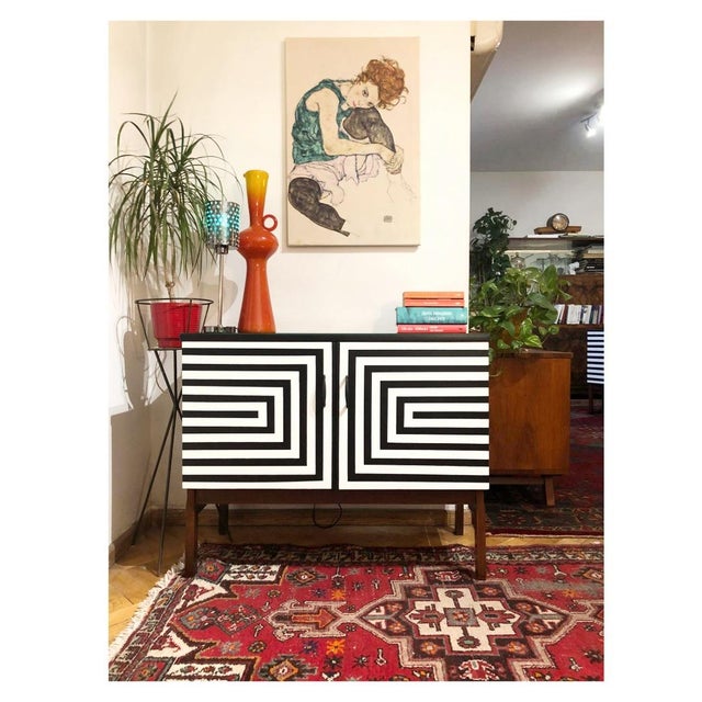 Modular Cabinet with Op Art Motif, Poland, 1970s For Sale - Image 6 of 8