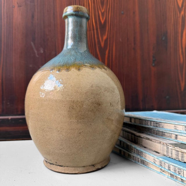 Beige ​Drip Glazed Tokkuri Sake Bottle, Japan, 1950s For Sale - Image 8 of 11