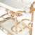 Wood Selena 34.5 in. W Rectangular Rattan 2 Tier Mobile Removeable Top Bar Cart with Bottle Holders, Smooth White For Sale - Image 7 of 9