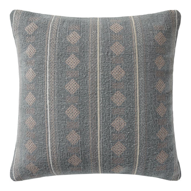 Amber Lewis x Loloi Palomar Denim 22" x 22" Cover with Poly Pillow For Sale