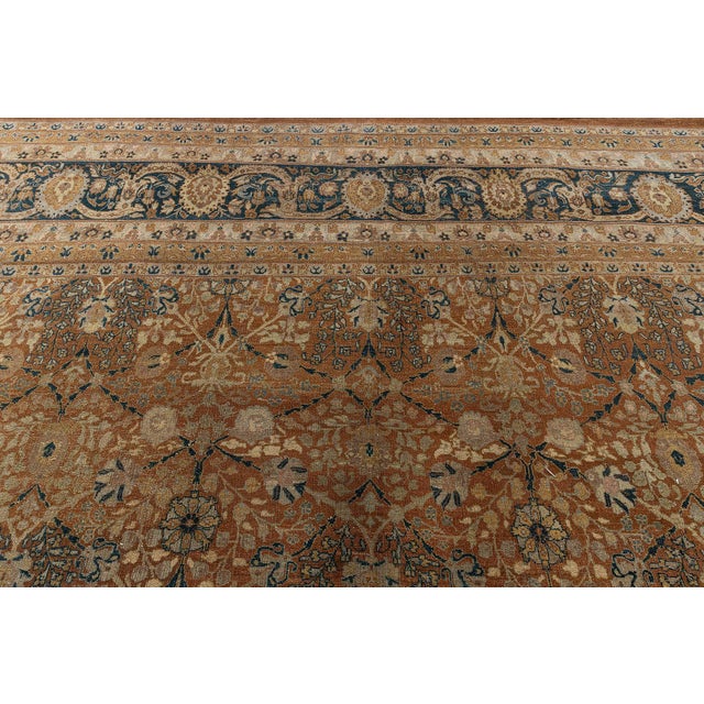 Traditional Rug Floral-Inspired Tabriz Floral Warm Tan by Doris Leslie Blau For Sale - Image 9 of 10