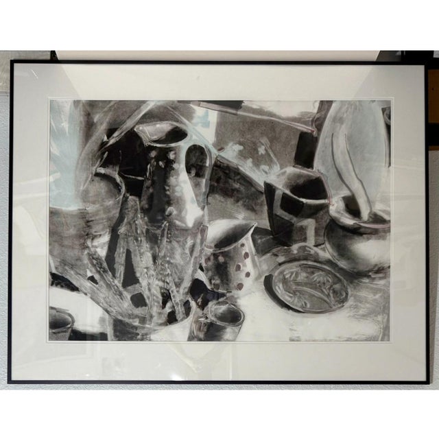 Joel Janowitz (American, born 1945). Monotype art print on paper titled "Still Life 07 C/C," circa 1989 This piece...