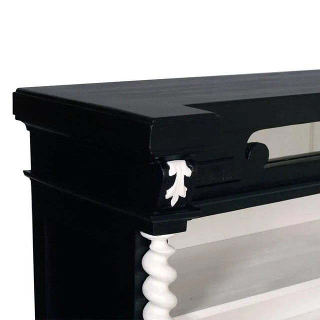 Ebonized Neoclassic Carved Walnut & Lacquered Bookcase, 1900s For Sale - Image 5 of 8