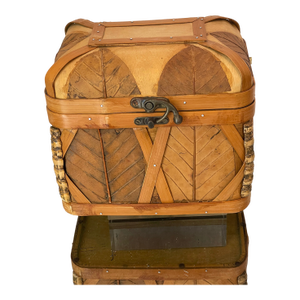 1950s Splendid Banana Leaves Tropical Wood Box