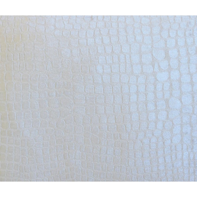 Mid-Century Modern Crocodile Alligator Textured Velvet Design Feather/Down Pillow 24" X 18" For Sale - Image 3 of 5