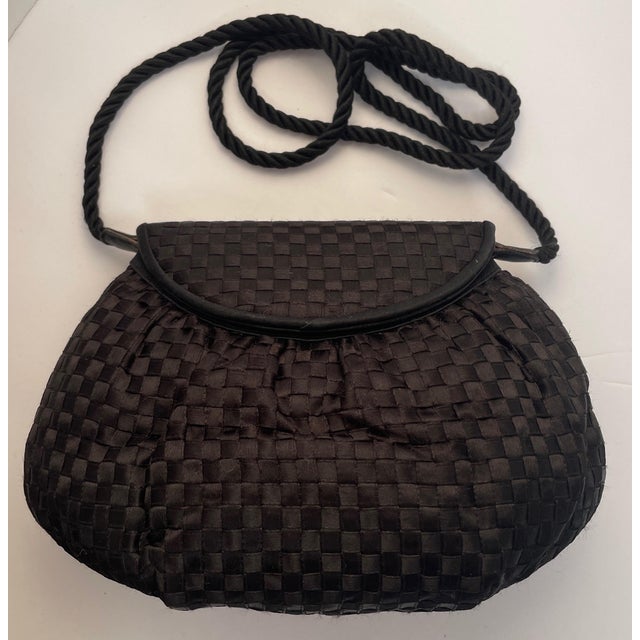 Finesse Originals 1980s Black Woven Ribbon Evening Bag For Sale - Image 4 of 6