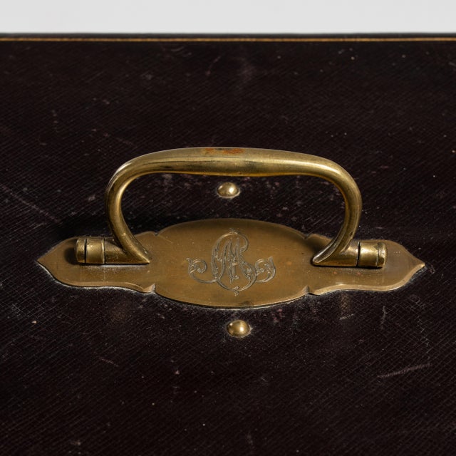 French Early 20th Century Burgundy French Silverware Box For Sale - Image 3 of 15