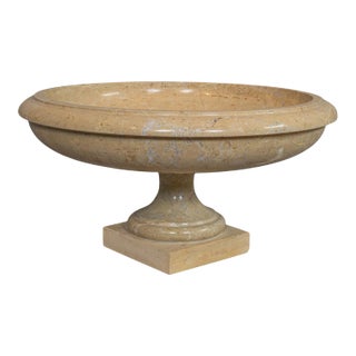 Late 20th Century Marble Pedestal Decorative Fruitbowl For Sale