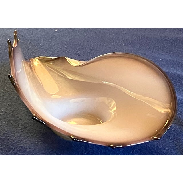 Cased Art Glass 17" Centerpiece Hand-Blown Nautical Conch Shell 3-Lb For Sale - Image 12 of 14