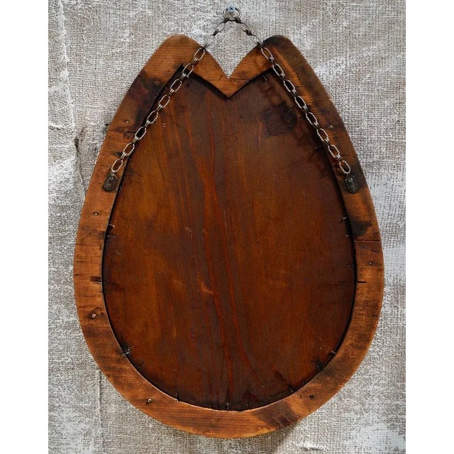 Brown Antique Oak Horseshoe Wall Mirror For Sale - Image 8 of 10