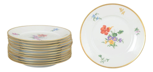 Porcelain Plates with Floral Motifs from Rosenthal, 1930s, Set of 12