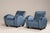 Set of Art Deco Blue Velvet Armchairs, 1940s For Sale - Image 4 of 18