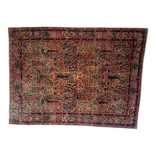 Antique Persian Lavar Kerman , 8'10" X 11'8" For Sale