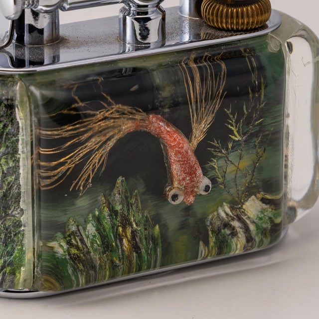 Antique Tropical Aquarium Table Lighter from Dunhill, 1950 For Sale - Image 12 of 15