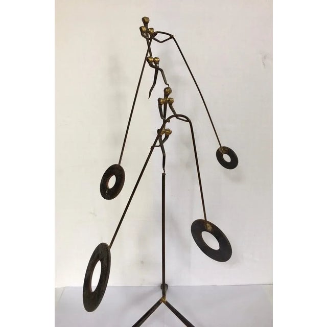 Mid-Century Modern Brutalist Kinetic Balancing Man Sculpture