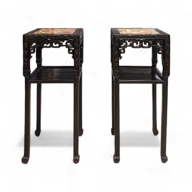 Late 19th Century Qing Dynasty Sellette Tables, Set of 2 For Sale - Image 9 of 9