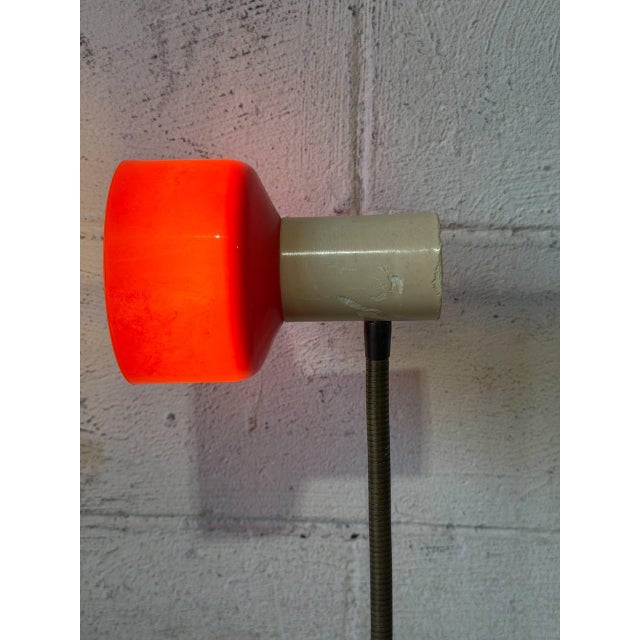 Red Gooseneck Table Lamp With Adjustable Shade Space Age Mid-Century Modern 1970s For Sale - Image 4 of 10
