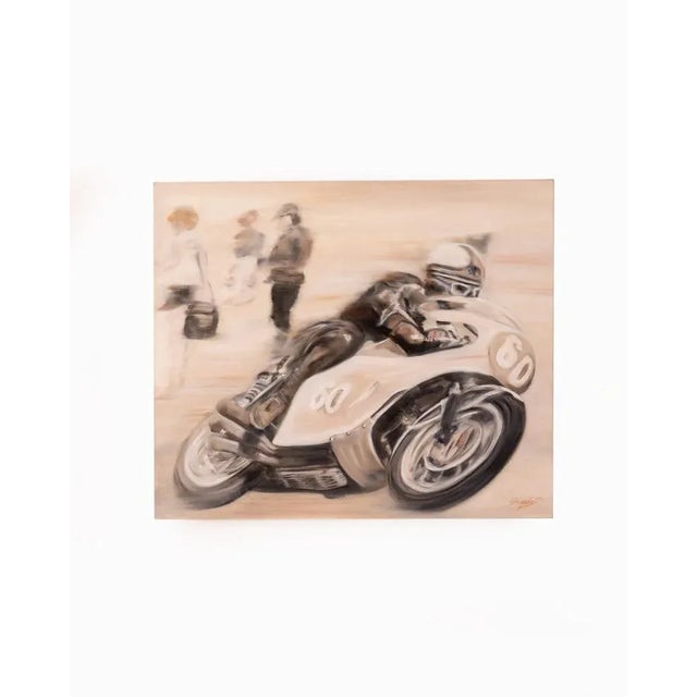 Gabriella Giardi, Honda 500 Motorcycle after Mike Hailwood, 2019, Oil on Canvas For Sale - Image 9 of 9