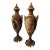 Burgundy & Gold Porcelain Vases Set of 2 – Classic French Style Décor For Sale