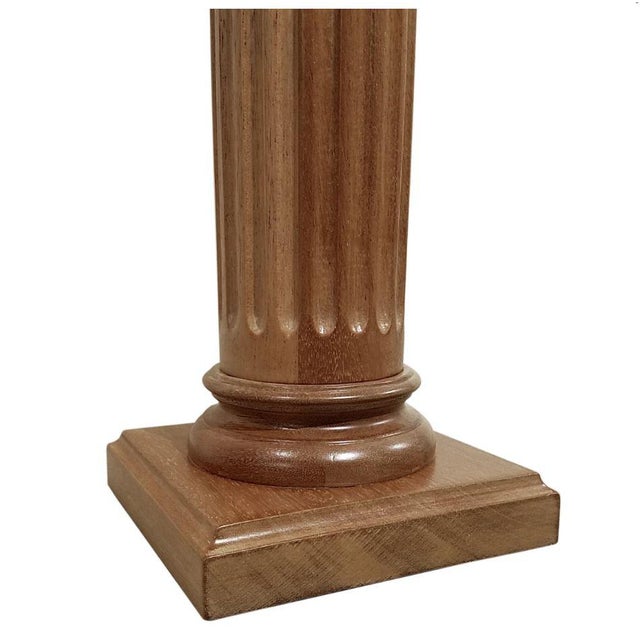 John Saladino Fluted Mahogany Column Lamp Chairish