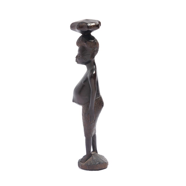 Carved Kenyan Ebony Village Figures, Set of Six, 1950-70 For Sale - Image 12 of 15
