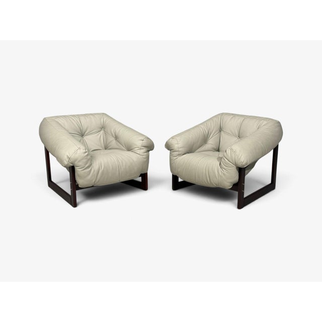 Percival Lafer, Mp-93 Lounge Chairs, Rosewood, Leather, Brazil, 1960s For Sale - Image 4 of 16