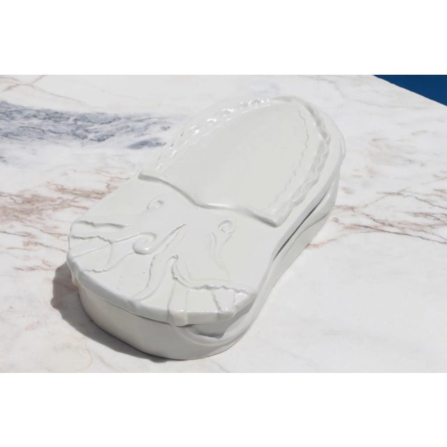 A Contemporary Cuttlefish Large Earthenware Box. This box was produced by The Portuguese António Arroio Arts School. The...