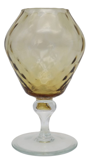 Mid-Century Modern Amber Glass Brandy Snifter Vase by Empoli, Italy, 1960s