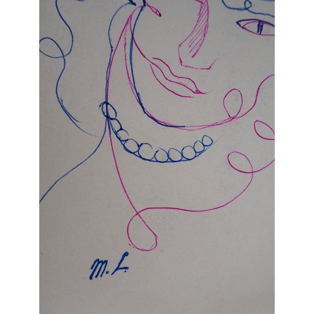 Marie LAURENCIN Woman with pearls, 1953 Original ink drawing Signed with the artist's stamp On paper 24.5 x 19.5 cm Very...