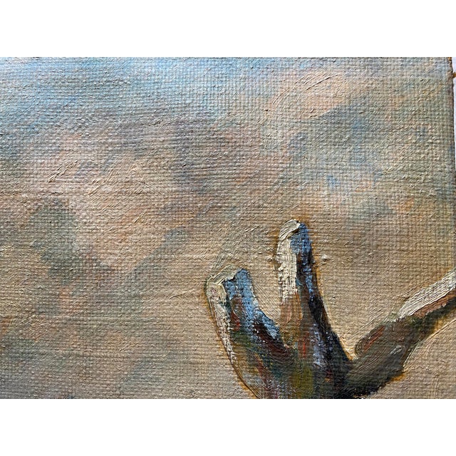 N Tinkmav, Snow and Red Buildings, Early-Mid 20th Century, Oil on Canvas For Sale - Image 10 of 18