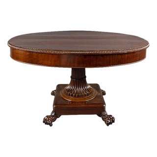 19th Century Empire Oval Table with Central Pedestal Base For Sale