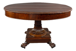 19th Century Empire Oval Table with Central Pedestal Base