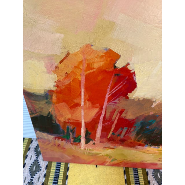 Amber Karen White Autumn With Lemonlight Original Oil Painting, Signed For Sale - Image 8 of 12