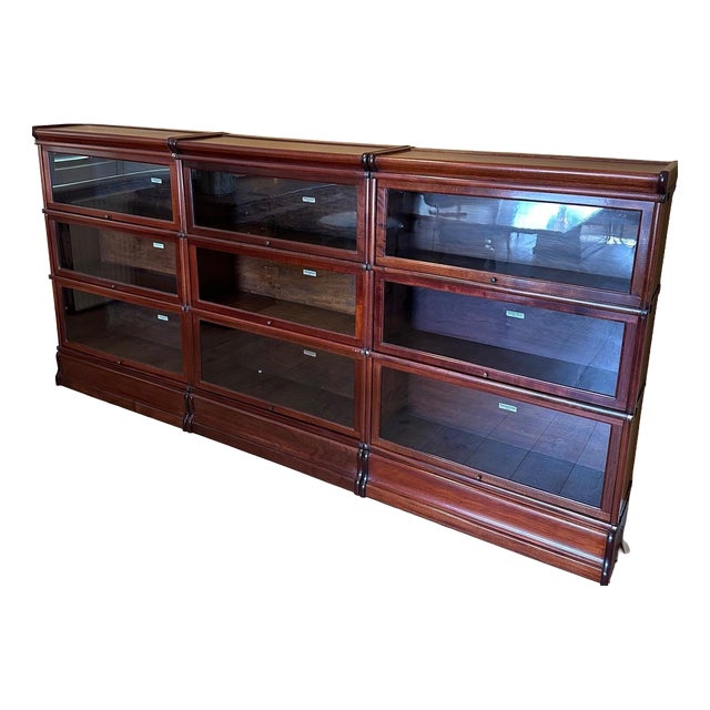 Modular Bookcase from Globe Wernicke, 1890s, Set of 9 For Sale