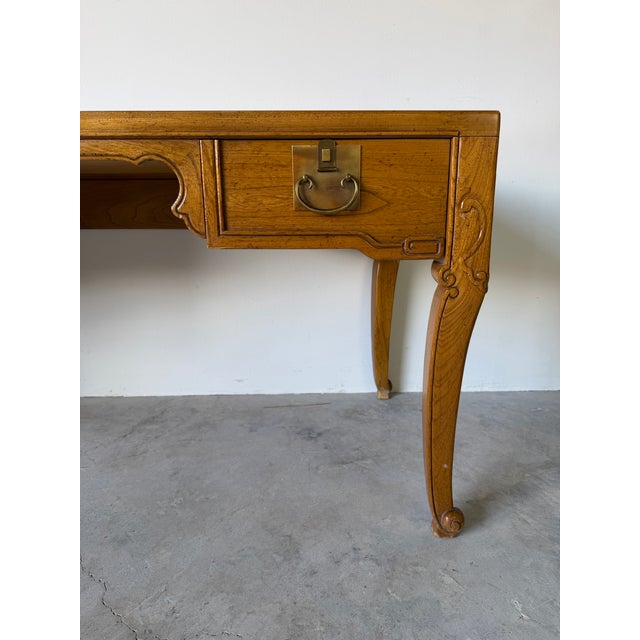 Vintage Baker Furniture French Louis XV Style Walnut Writing Desk For Sale In Miami - Image 6 of 12
