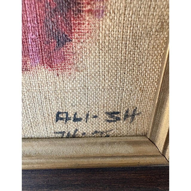 An expressive original oil portrait on linen canvas depicting a man in traditional attire, signed “ALI-SH” and dated...