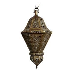 Handcrafted Moroccan Brass Lantern – Pierced Candle Light, Marrakech Artisan Decor, Boho Exotic Lighting