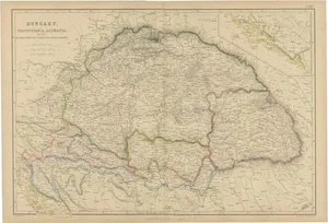 Antique Map of Hungary, Transylvania and Dalmatia by W. G. Blackie, 1859