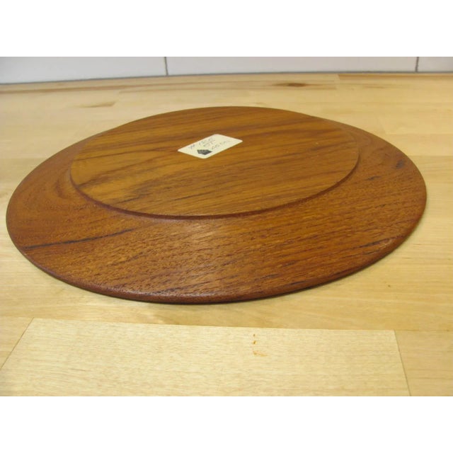 Wood In the Style of Kay Bojesen / Finn Juhl- Set of 3 Vintage Solid Teak Dinner Plates Labeled For Sale - Image 7 of 11
