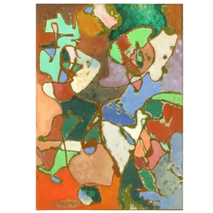 William H Littlefield (1902-1969) Abstract Mixed Media on Board