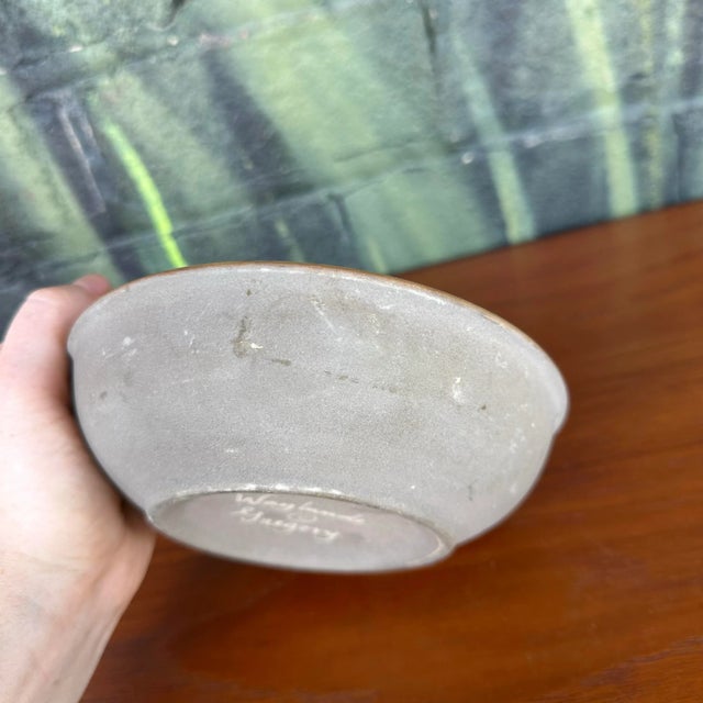 Waylande Gregory Art Deco Stone Gray and Gold Glazed Dish For Sale - Image 12 of 12