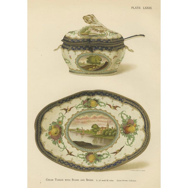 Joseph H. Thorpe, Worcester Porcelain Vases with Pheasant and Panels, 1910, Chromolithographs on Paper, Set of 2 For Sale - Image 9 of 12