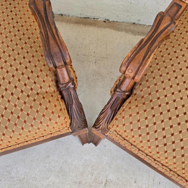 Ethan Allen Regency Style Bergere Lounge Armchairs Pair For Sale - Image 14 of 18