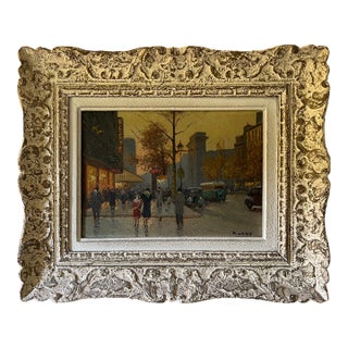 1930s Oil on canvas depicting a view of Paris in the Montparnasse setting by Audry For Sale
