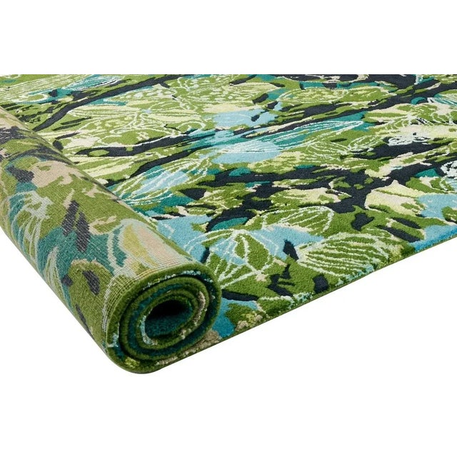 Hand Knotted Wool Rug [Boho Modern Decor – Abstract Nature-Inspired Rug – Unique Living Room Statement Piece] Inspired by...