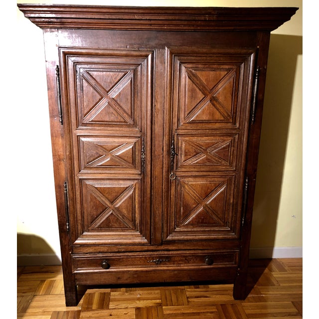 Antique French Louis Xiii Raised Croisillons Motifs Armoire Chairish