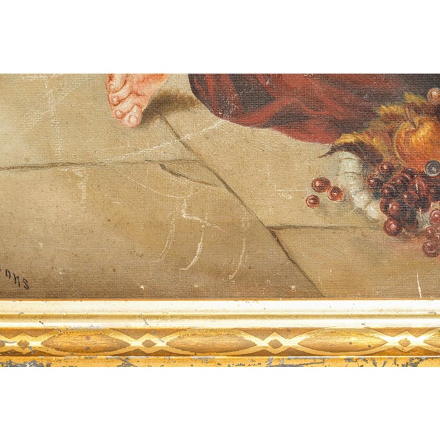 Tender Antique Framed Painting Signed 1877 Madonna Inspired Mother & Child Old World European Art Home Wall Decor For Sale - Image 9 of 15